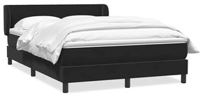 vidaXL Κρεβάτι Boxspring με Στρώμα Μαύρο 1140x210 εκ. Βελούδινο