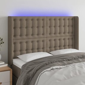 Κεφαλάρι Κρεβατιού LED Taupe 147x16x118/128 εκ. Υφασμάτινο