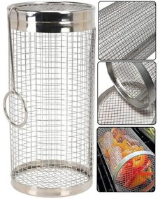 Καλάθι grill BBQ για λαχανικά (C04000300) Από Ανοξείδωτο χάλυβα, Με καπάκι, Διαμέτρου 9cm x 20cm
