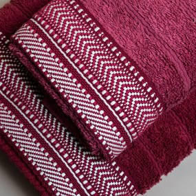Πετσέτα Προσώπου (50x100) White Fabric Amly Bordeaux 600gsm