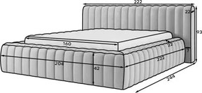 Επενδυμένο κρεβάτι Carlito-Mauro-160 x 200