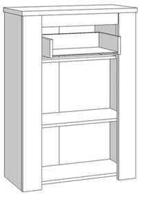 Έπιπλο Χολ Kent 1K1F Λευκός Δρύς - Γκρί Δρύς 68,5x36,5x98 εκ. 68.5x36.5x98 εκ.