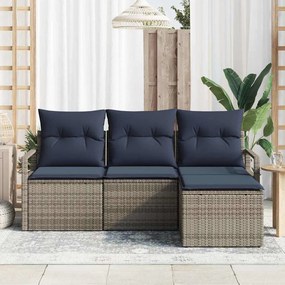 vidaXL Σετ Καναπέ 4 pcs Γκρι συνθετικό ρατάν