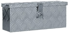 vidaXL Κουτί Αποθήκευσης Ασημί 48,5 x 14 x 20 εκ. Αλουμινίου