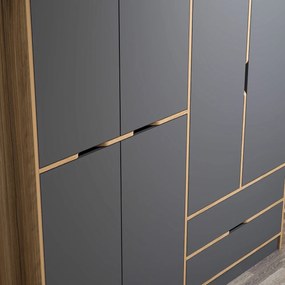 Τετραφυλλη Ντουλαπα Χρυσο ELINA 52x185,4x208