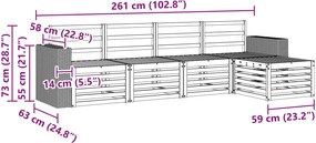 vidaXL Σειρά Καναπέ Εξωτερικού 5 pcs Φυσικό