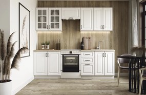 ELIZABETH 240 kitchen set, color: front - white matt, body – white, worktop – sonoma oak DIOMMI V-UA-ELIZABETH_240-BIAŁY