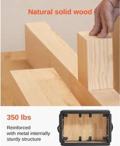 VEVOR Pilates Box for Reformer Pilates Equipment Accessory for Exercises Black