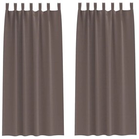 vidaXL Κουρτίνες 2 pcs Σκούρο καφέ Σκούρο καφέ 260x140εκ. Πολυεστέρας