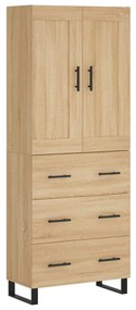 vidaXL Ντουλάπι Sonoma δρυς 69,5 x 34 x 180 εκ. από Επεξεργασμένο Ξύλο