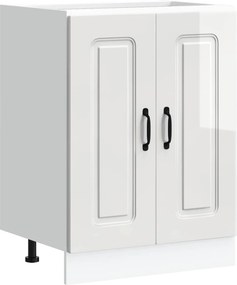 VidaXL Ντουλάπι βάσης νεροχύτη Kalmar Γυαλιστ. Λευκό 60x46x81,5 εκ.