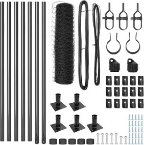 vidaXL Στύλος Περιφράξεων Γκρι 10 x 0,5 μ (δίχτυ 50 mm)
