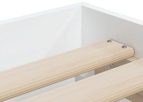 Πλαίσιο Κρεβατιού με Συρτάρια Λευκό 75x190εκ Επεξεργασμένο Ξύλο - Λευκό