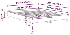 ΠΛΑΙΣΙΟ ΚΡΕΒΑΤΙΟΥ ΧΩΡΙΣ ΣΤΡΩΜΑ 140X200 ΕΚ. ΕΠΕΞΕΡΓΑΣΜΕΝΟ ΞΥΛΟ 3328724