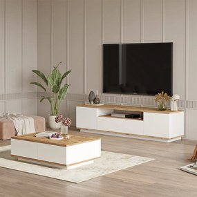 Σύνθετο Σαλονιού Atlantic Πεύκο / Λευκό DROABRE 180x44.5x44.6
