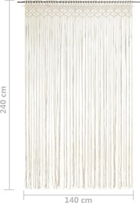 vidaXL Κουρτίνα Μακραμέ 140 x 240 εκ. Βαμβακερή