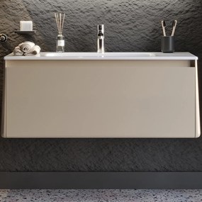 Έπιπλο Μπάνιου Πάγκος Με Νιπτήρα Bella 100 S3BBEL100SBM 101×46.5×46cm Beige-White Κεραμικό,Mdf