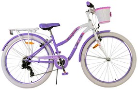 Lovely 26 Inch 36 cm Girls 7SP Rim Brakes PurpleWhiteVolare