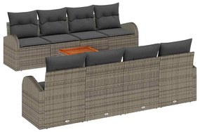vidaXL Σετ Καναπέ Κήπου 9 pcs Γκρι