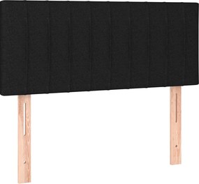 vidaXL Κρεβάτι Boxspring με Στρώμα Μαύρο 90x200 εκ. Υφασμάτινο