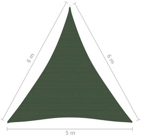 Πανί Σκίασης Σκούρο Πράσινο 5 x 6 x 6 μ. από HDPE 160 γρ./μ² - Πράσινο