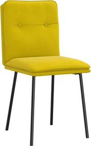 vidaXL Καρέκλες Τραπεζαρίας 6 τεμ. Κίτρινες Βελούδινες