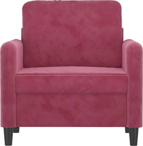 vidaXL Πολυθρόνα Σαλονιού Μπορντό 60 εκ. Βελούδινη