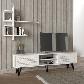 Megapap Σύνθεση Τηλεόρασης Salerno Λευκό 180x35x51εκ.