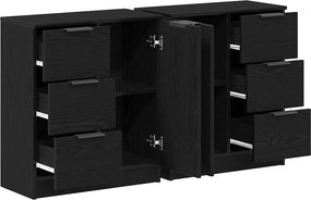 vidaXL Πλαϊνό γραφείο Μαύρη Οξυά 120 x 30 x 70 cm Επεξεργασμένο Ξύλο