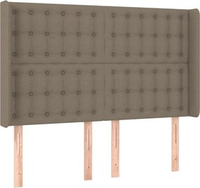 vidaXL Κρεβάτι Boxspring με Στρώμα &amp; LED Taupe 140x200 εκ. Υφασμάτινο