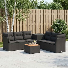 vidaXL Σετ Καναπέ 8 τμχ. Μαύρο 55 x 55 x 37 εκ Πολυ-ρακί και Χάλυβας