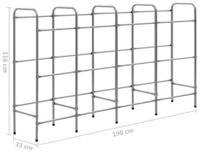 Ράφι Αποθήκευσης για 12 Κιβώτια Ασημί 190x33x116 εκ. Ατσάλινο - Ασήμι