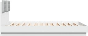 vidaXL Πλαίσιο Κρεβατιού με Κεφαλάρι/LED Λευκό 150 x 200 εκ