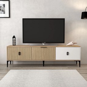 Έπιπλο Τηλεόρασης Δρυς / Λευκό GRIDRAL 180x35x18