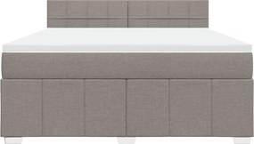 vidaXL Κρεβάτι Boxspring με Στρώμα Taupe 180x200 εκ. Υφασμάτινο