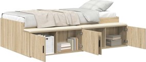 vidaXL Σκελετός Κρεβατιού Δρύς Sonoma 90 x 200 cm Επεξεργασμένο Ξύλο