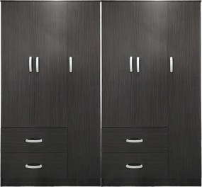 Ντουλάπα εξάφυλλη Athos pakoworld wenge 180x42x180εκ
