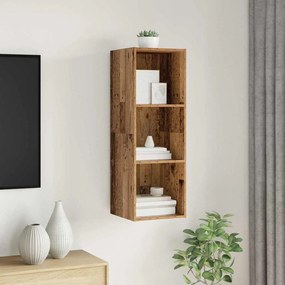 vidaXL Τοίχου Ντουλάπι Τηλεόρασης Παλαιό ξύλο 37 x 37 x 107 εκ