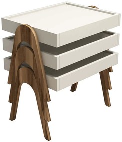 Ζιγκόν Roma (Σετ 3Τμχ) 845HCT2826 53,6x40x64cm Walnut-Cream