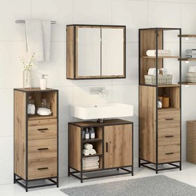 vidaXL Σετ Επίπλων Μπάνιου 3 pcs Artisan Oak Επεξεργασμένο ξύλο