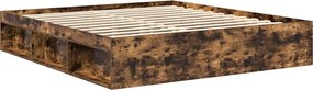 vidaXL Πλαίσιο Κρεβατιού Καπνιστή Δρυς 200x200 εκ.