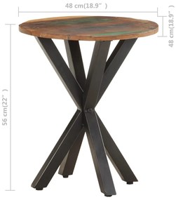 vidaXL Τραπεζάκι Βοηθητικό 48 x 48 x 56 εκ. από Μασίφ Ανακυκλωμένο Ξύλο