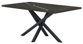 MATIS Τραπέζι δείπνου PABLO μαύρο μάρμαρο 140x80 MATISPABLO14071