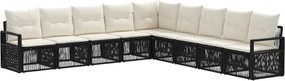 vidaXL Σετ Καναπέ Κήπου 9 pcs Μαύρο συνθετικό ρατάν