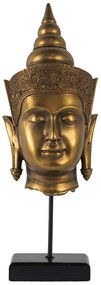 Artekko Buddha Προτομή Βούδας με Βάση Πορσελάνη Χρυσό (17.8x19x50)cm