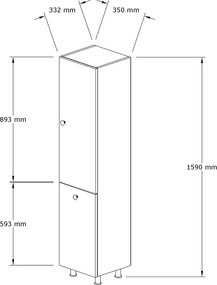 Έπιπλο Μπάνιου Καρυδιά LIPA 31,9x35x154,8