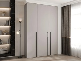 Ντουλάπα Como III 160 Τρίφυλλη-Cashmere - Μαύρο