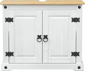 vidaXL Ντουλάπι νιπτήρα Λευκό 73 x 33 x 60 εκ Στερεά ξυλεία πεύκου