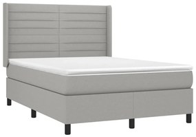 ΚΡΕΒΑΤΙ BOXSPRING ΜΕ ΣΤΡΩΜΑ &amp; LED ΑΝ.ΓΚΡΙ 140X200ΕΚ. ΥΦΑΣΜΑΤΙΝΟ 3138397