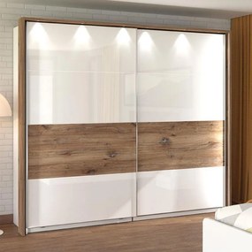 Ντουλάπα Masilia 245 H217 Λευκό - Flagstaff - Λευκό Γυαλιστερό 245x61x217 εκ. 245x61x217 εκ.